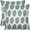 Aqua Teal, variant on Blue Green Floral Block Print Pillow Covers 18x18 Set of 2 Chinoiserie Flower Leaves Outdoor Decorative Throw Pillows Farmhouse Pillowcases Linen Cushion Case Decor for Home Sofa Couch Bed