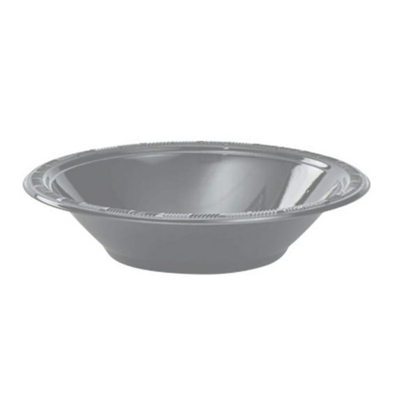 Disposable 12oz Silver Plastic Bowl: 6CT