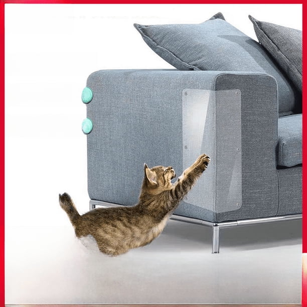 Adhesivo protector para sofá antiarañazos de gato, PVC transparente, esmerilado, movible, antiarañazos, para muebles, sofá, adhesivo protector antiarañazos de gato