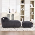 thumbnail image 4 of S-HOME Ergonomic Bean Bag Sofa with Ottoman - Memory Foam Filled Lounger, for Gaming, Reading, or Movie Watching, Dark Gray, 4 of 17