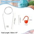 thumbnail image 2 of Uxcell 2pcs Knitting Needles Size US 6(4mm) Circular Needle 47 Inch(120cm) Round Metal Stainless Steel Needle with Needles for Handmade Projects DIY Knitting, 2 of 7