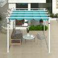 thumbnail image 5 of Gymax 12' x 10' Outdoor Pergola w/ Retractable Canopy Aluminum Frame Anchors Patio Turquoise, 5 of 10