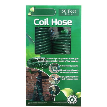 50Ft Garden Hose Expanding Water Coil Flexible Expandable Retractable (Best Retractable Garden Hose)