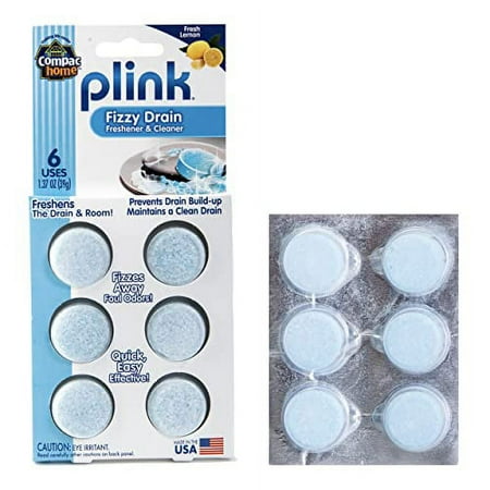 

Compac Home Plink Fizzy .. Drain Cleaner/Deodorizer Cleans Grime .. From Your Drain Freshens .. Kitchen & Baths Lemon .. 6 Count (Pack of .. 2) 12 Tablets