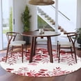 thumbnail image 4 of Round Area Rug 6 Ft, Red Eucalyptus Leaves Washable Non-Slip Circle Carpet for Living Room/Bedroom, Spring Summer Botanical Low-Profile Indoor Mats Collection Rugs for Residential, 4 of 7