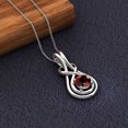 thumbnail image 2 of TriJewels 0.63 ct Round Red Garnet (5.00 mm) Solitaire Infinity Love Knot Pendant Necklace in 10K White Gold, 2 of 5