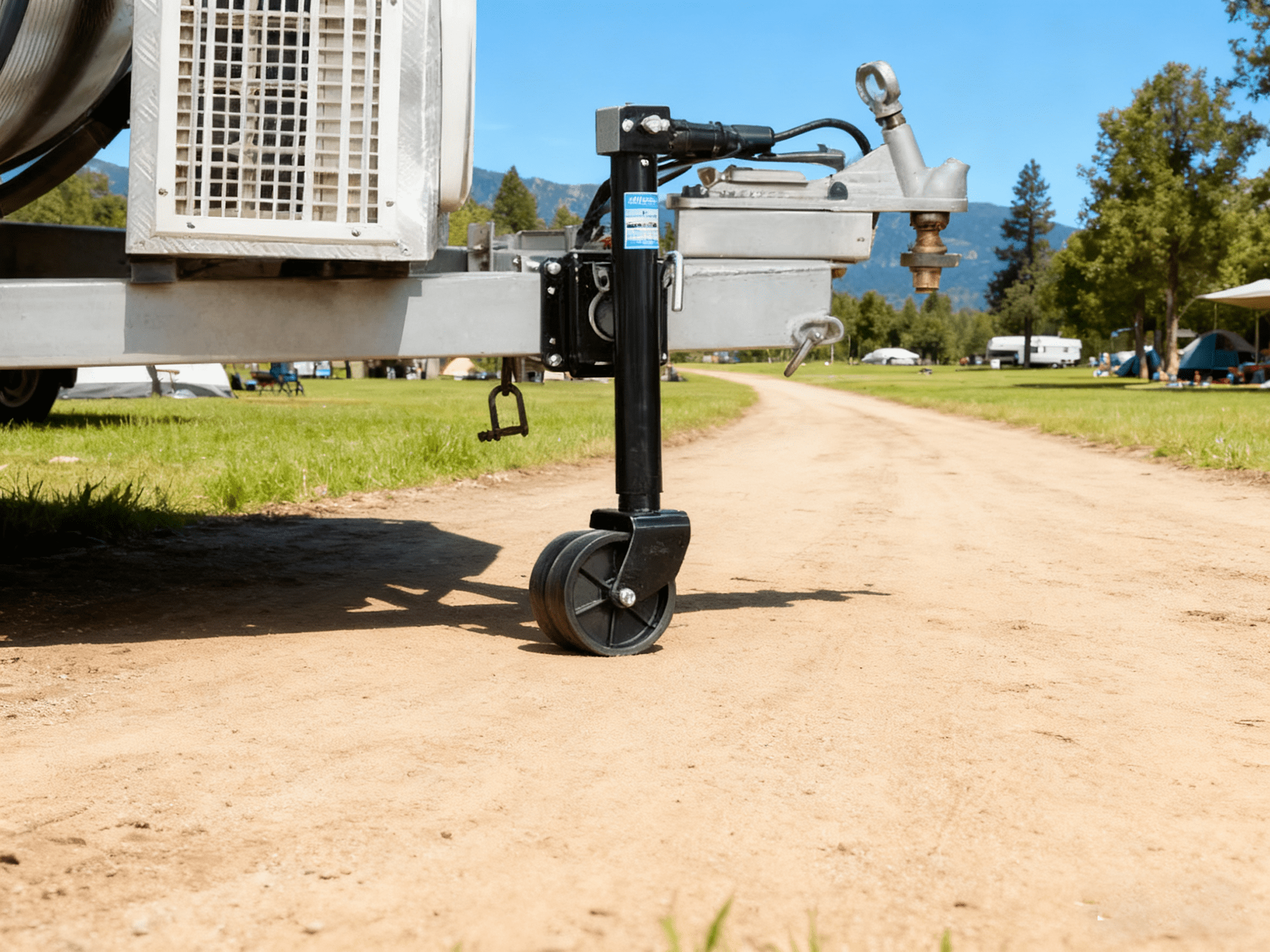 Kohree 2000lbs Trailer Jack with Dual Wheel, 20-24V Cordless Drill Compatible, 12" Lift, for RV Boat,Black