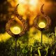 thumbnail image 1 of Lámpara solar para uso en exteriores, paquete de 2 estacas de metal huecas con LED, soporte decorativo para jardín, luz solar, decoración de jardín al aire libre para patio, camino, jardín, césped,, 1 of 7