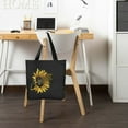 thumbnail image 6 of JEUXUS Sunflower Cute Dandelion Graphics Initial Canvas Tote Bag for Women 2 Pcs Canvas Tote Bags with Zipper Black, 6 of 8