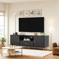 thumbnail image 4 of DIYART Luxury Fluted TV Stand, Entertainment Center for TVs Up to 65", Modern Media Console with Drawer and Cabinets, TV Console for Living Room Bedroom, Black, 4 of 8