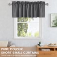 thumbnail image 3 of Dznils Rod Pocket Solid Blackout Kitchen Curtain Valance, Gray, 52"W x 18"L, 4 Panel, 3 of 11