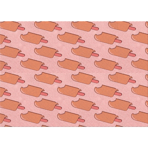 Ahgly Company Indoor Rectangle Patterned Pastel Pink Area Rugs, 3' x 5'