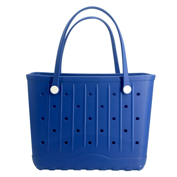 Bolsa de Playa Grande de Goma CXY para Mujer, Tote Lavable de EVA Azul