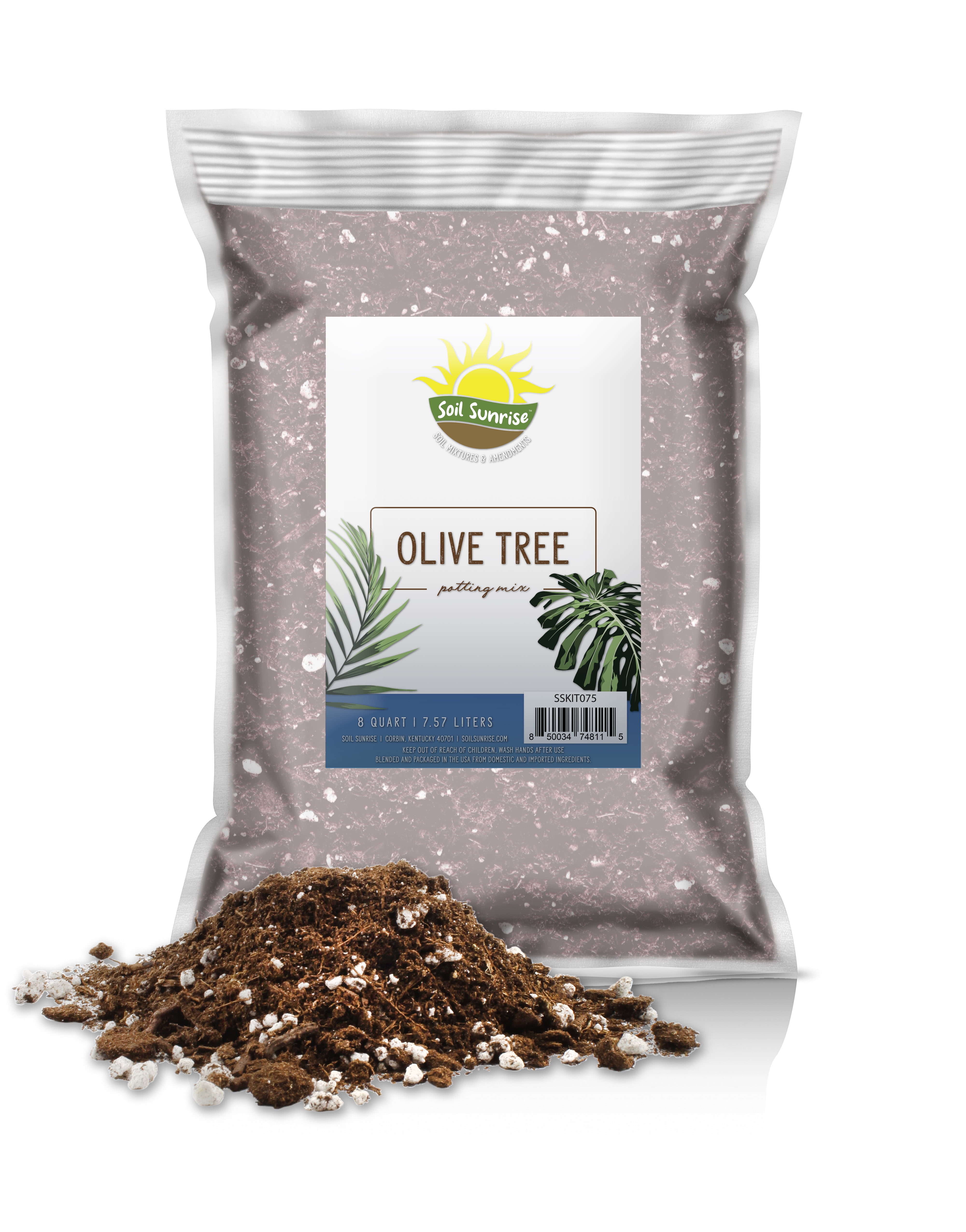 Olive Tree Potting Soil Mix (8 Quarts), for Planting, Repotting, and Growing Olive Bushes