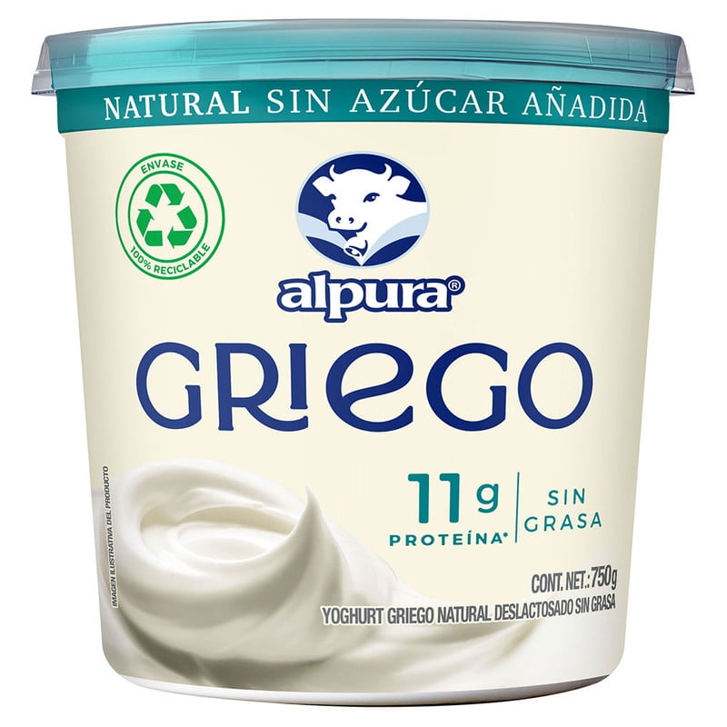 Yogurt Griego Alpura Natural Sin Azúcar 750 g | Walmart en línea