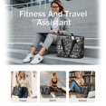 thumbnail image 5 of Tote Bag for Women - Black Halloween Letter Bat Pattern Shoulder Bag - Large Utility Work Duffle Bag with Zipper Handbag for Travel, Work, Sprots, 5 of 5
