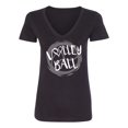 thumbnail image 3 of Go All Out Volleyball Distressed Ball V Neck T-Shirt Women, 3 of 5