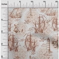 thumbnail image 2 of oneOone Cotton Cambric Brown Fabric Nautical Prints Sewing Craft Projects Fabric Prints By Yard 42 Inch Wide, 2 of 4