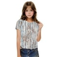 thumbnail image 4 of KyCheLot 3-14 Years Girls Summer Blouse Tops Fashion Print Loose Short Sleeve Casual T-Shirt, 4 of 6