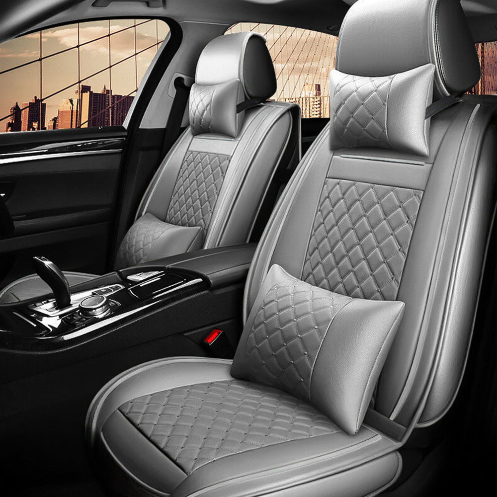 Deluxe Microfiber Leather 5-Sit Car Seat Cover Cushion For Interior Accessories