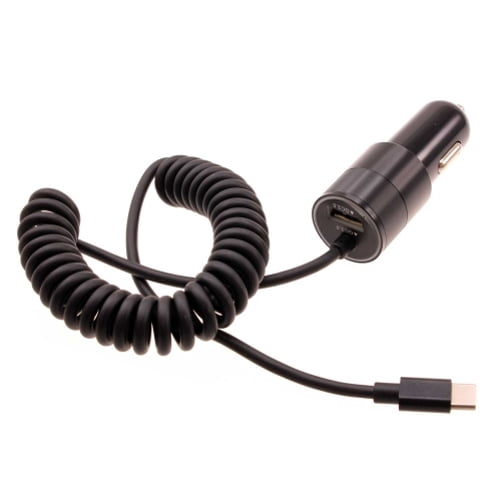 36W Fast Car Charger for Nokia C200/C100 Phone - USB-C Power Adapter Coiled Type-C Cable Extra USB Port DC Socket Quick Charge M1D for Nokia C200/C100 Models