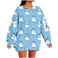 thumbnail image 2 of Taylonsss Womens Christmas Print Sweatshirt Bow Detail Loose Fit Drop Shoulder Comfortable Casual Holiday Top, 2 of 6