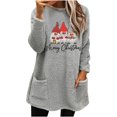 thumbnail image 3 of Suéter navideño para mujer 2024, jersey de lana sherpa con estampado navideño, sudadera mullida de manga larga con bolsillos grandes, talla 3XL, 3 of 5