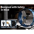 thumbnail image 6 of 24-Inch Industrial Floor Fan, 8800 CFM High-Velocity Air Circulator, 3-Speed Heavy Duty Shop Fan with 360° Adjustable Tilt, 6 of 6