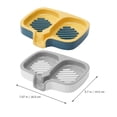 thumbnail image 2 of OULII Soap Draining Dish Soap Container ABS White Gray 2pcs for Bathroom Accessories, 2 of 7