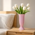 thumbnail image 4 of Japceit Rippled Vase, Floral Decor Tabletop Vase, Bedroom Home Flower Arrangement, Roman Style Ribbed Glass Vase, Modern Centerpiece, 4 of 7