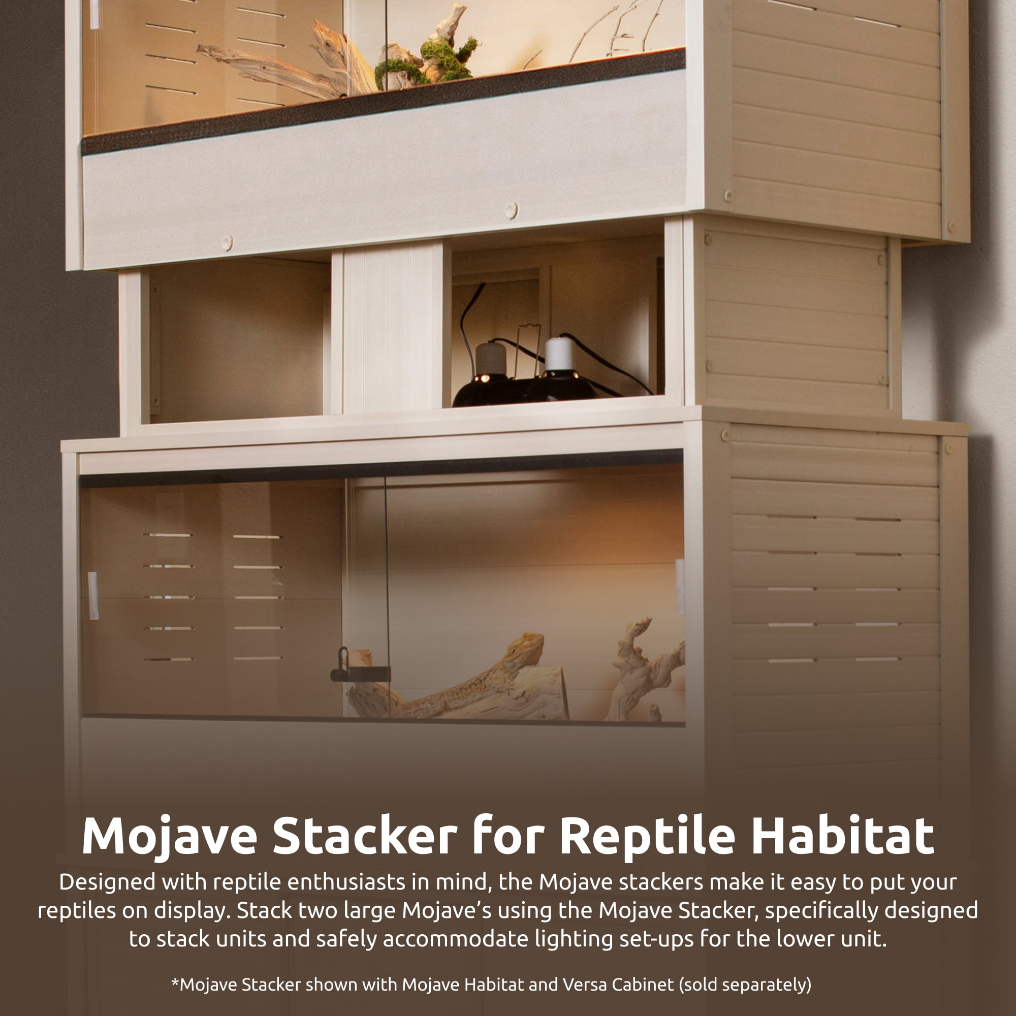 New Age Pet® ECOFLEX® Mojave Reptile Habitat Stacker in Large 48" Maple for Lighting