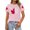 Pink, variant on Public Womens Plus Size Short Sleeve Graphic Tees Causal Canada Flag Printed T-Shirts Summer Crew Neck Loose Fit Tops Shirts Black XXL