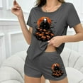 thumbnail image 5 of Hvot&aat Womens Halloween Pajamas Short Set Spooky Season Graphic Cute Tops and Shorts Loungewear, 5 of 6