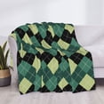 thumbnail image 3 of Balery Green Squares Manta de Franela con Dibujo, Lujo Ultra Suave y Cálido, Antipelusa y Resistente a las Arrugas para Cama, Sofá, Camping -40"x30", 3 of 6