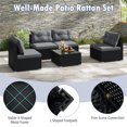 thumbnail image 4 of Gymax Set Of 5 Outdoor Furniture Set w/ Seat & Back Cushions Tempered Glass Tabletop, 4 of 10