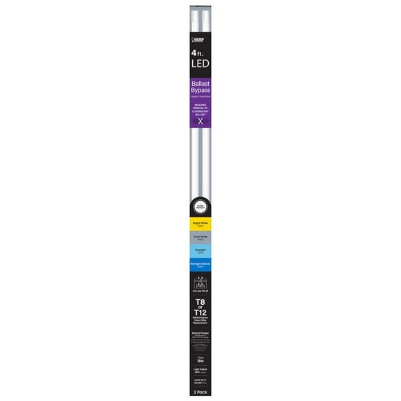LED lineal Feit Tubular, blanco, 122 cm, G13, T8, 18 W, 6500 K, paquete de 2
