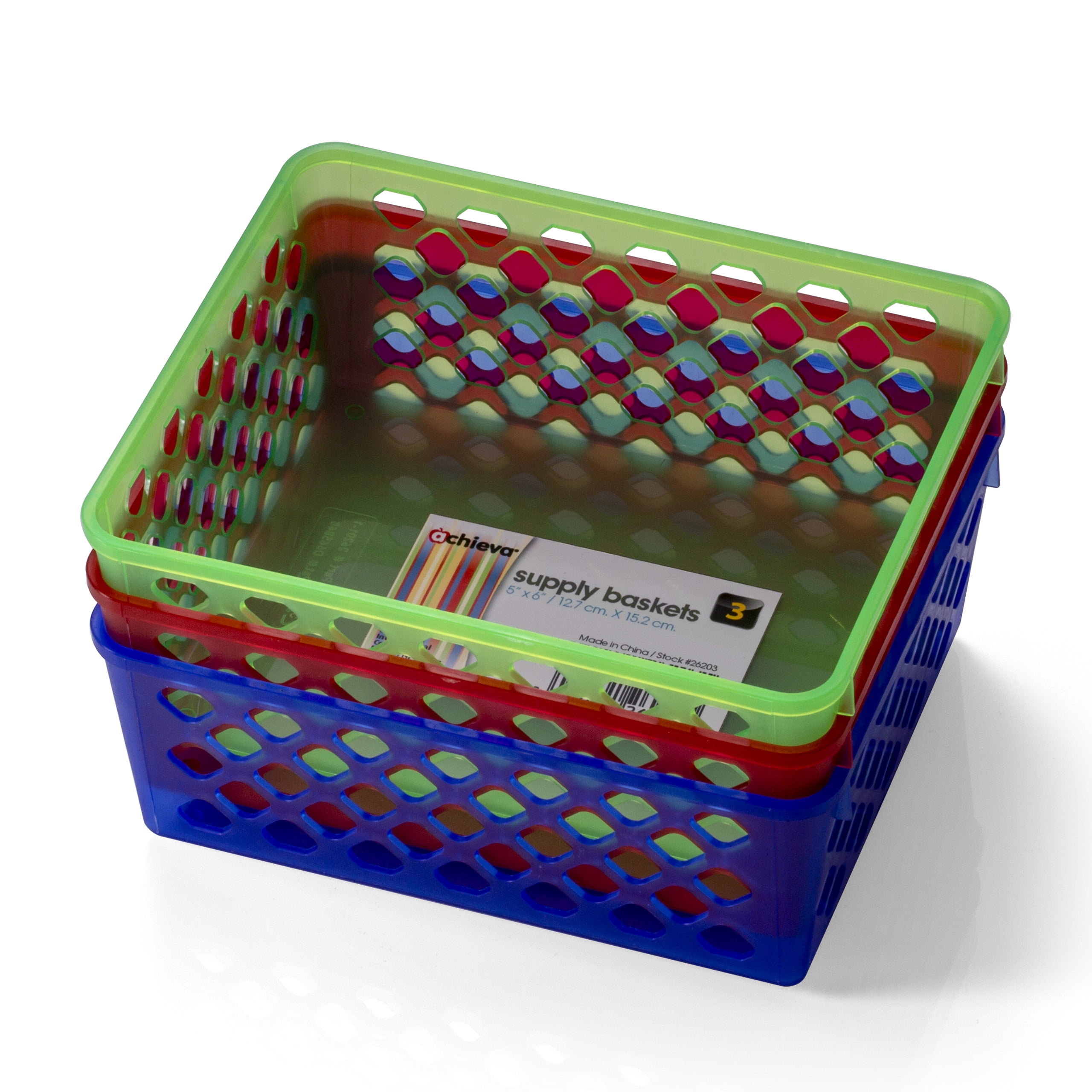 Officemate Achieva Medium Supply Baskets, Pack of 3, Comes in Assorted