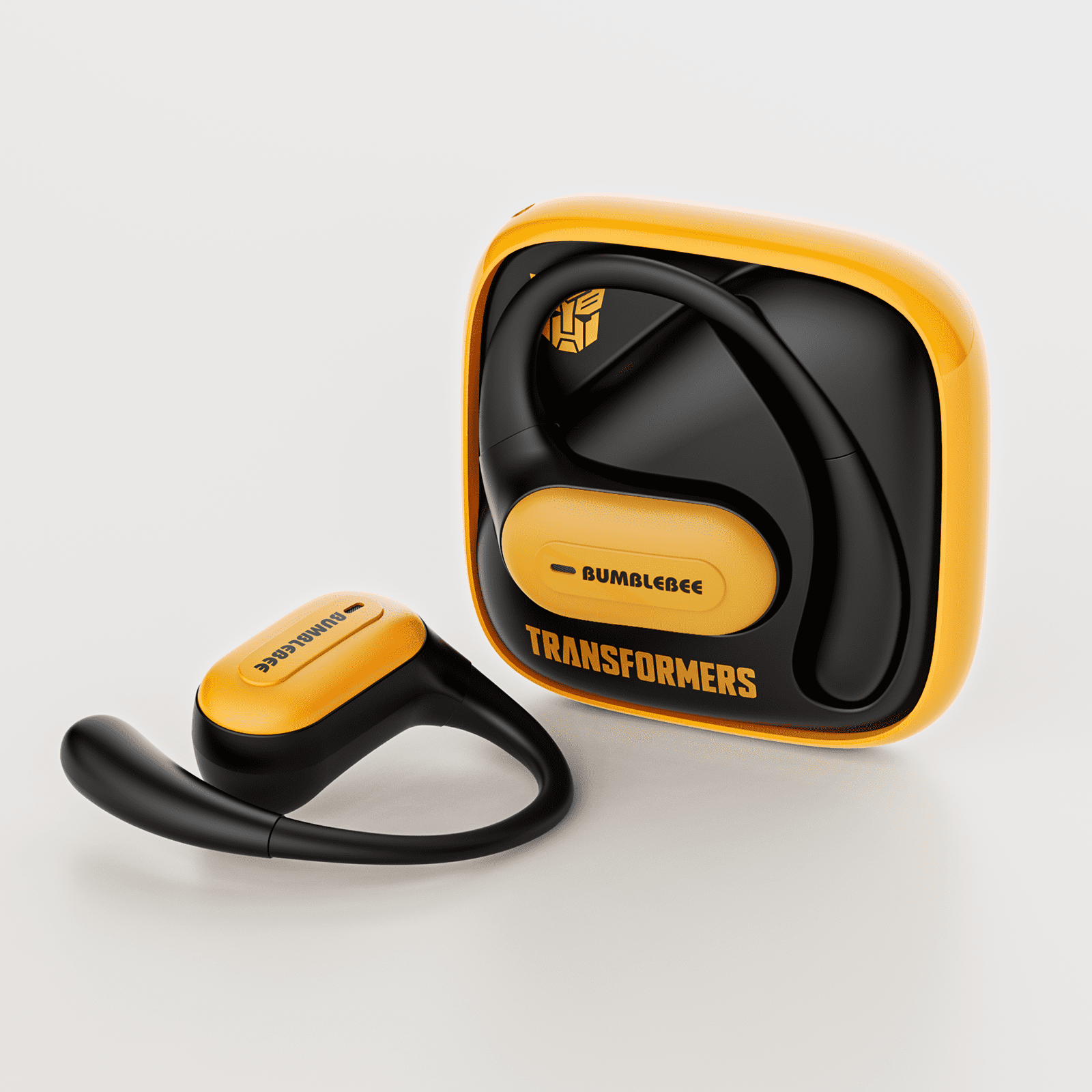 Transformers TF-T59 Ear-Hook True Wireless Bluetooth Earbuds with Mic, Low Latency Game/Music Modes, 13mm Drivers, Secure Fit Sport Headphones, IPX5 Waterproof Deep Bass Sound – Bumblebee Yellow