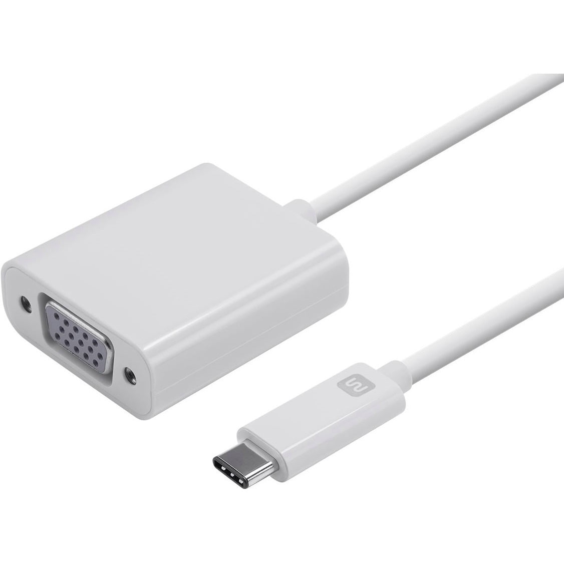 Monoprice USB-C to VGA Adapter - White, Supports Up To 10Gbps Data Rate .