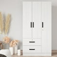 thumbnail image 2 of Better Home Products Symphony Wardrobe Armoire Closet with Two Drawers in White, 2 of 7