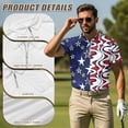 thumbnail image 5 of Garronmavis 250th Anniversary Couple Golf Shirts Quarter Zip Mens Hawaiian Shirt Lightweight Breathable Fabric Keep Cool in Hot Weather Machine Washable Lapel Design, 5 of 6