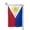 Square, variant on Garden Flag Flag Of The Philippines Double Sided Small Yard Holiday Garden Flag for Outside Decor 12.5x18 Inch Fillet