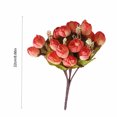 thumbnail image 2 of Hiroekza Rose Artificial Flowers 5 Forks 15 Heads UV Resistant Real Looking Fake Flowers for Outdoor Indoor Home Patry Wedding Decoration Orange, 2 of 6