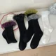 thumbnail image 3 of Calcetines por encima de la rodilla con encaje de Lolita, medias de tubo largas de estilo coreano japonés para danza y Ballet, calcetines cómodos para el hogar, 3 of 5