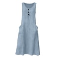 thumbnail image 5 of UPPADA Summer Midi Dresses for Women Button V Neck Sleeveless Dresses Casual Cotton Linen Shift Dress Loose Fit Flowy A Line Dress with Pockets Light Blue,XL, 5 of 5