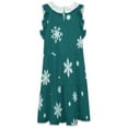 thumbnail image 4 of Snowflakes on Teal Background Women's Fashion Casual Dress Summer Stand Up Collar Ruffles Sleeve Dress Elegant Dresses, 4 of 4
