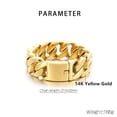 thumbnail image 3 of 22cm Cuban Chain 14K Yellow Gold Bracelets For Men Shiny Brushed Bangle Bracelets Men Curb Gold Silver Color Color Jewelry, 3 of 7