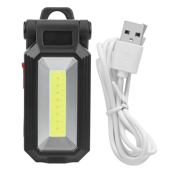 Mini luz de trabajo LED COB plegable, lámpara magnética, brillo ajustable con gancho para reparación al aire libre, recargable por USB, W560
