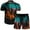 Orange, variant on Edvintorg Summer Men's Hawaiian Suit Short Sleeve Printed Button Shirt Beach Shorts Sets Street Casual Men's Suit 2 Pieces Men Clothing