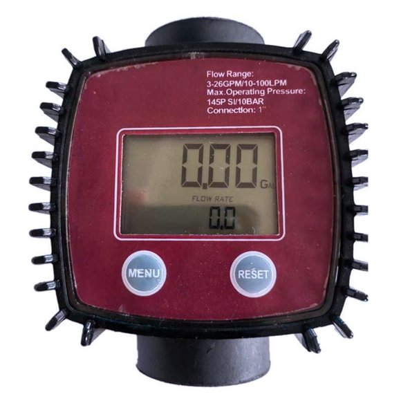 Turbine Oil Fuel Flow Meter K25 Water Flow Meter LCD Flow Meter Pipeline Liquid Flow Meter Sensors 2.3-3.3V-B Red